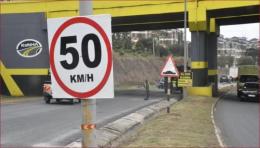 Road signage showing speed limit on a Kenyan major highway.